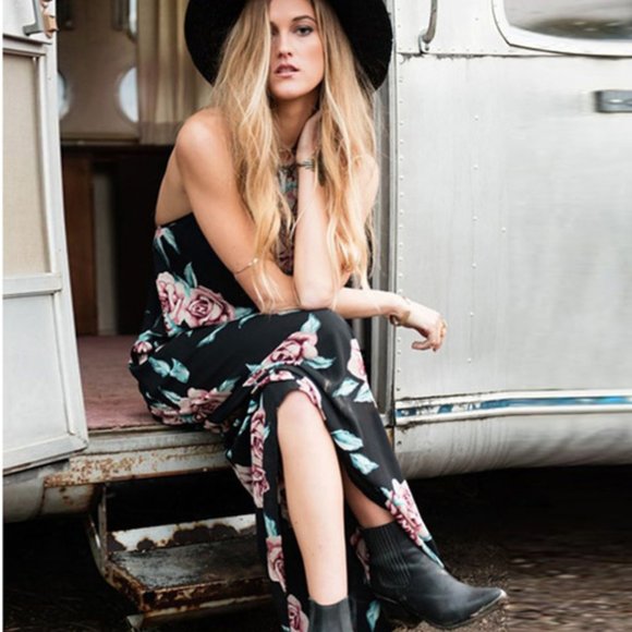 Show Me Your Mumu XS NWT Flower Hour Maxi Dress Flirtini Floral Bohemian - Picture 3 of 10